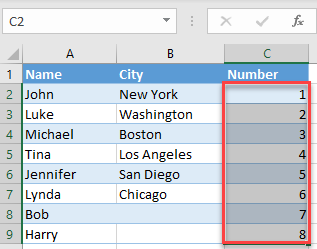 autofill numbers fill excel 2