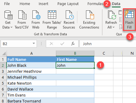flash fill names 2