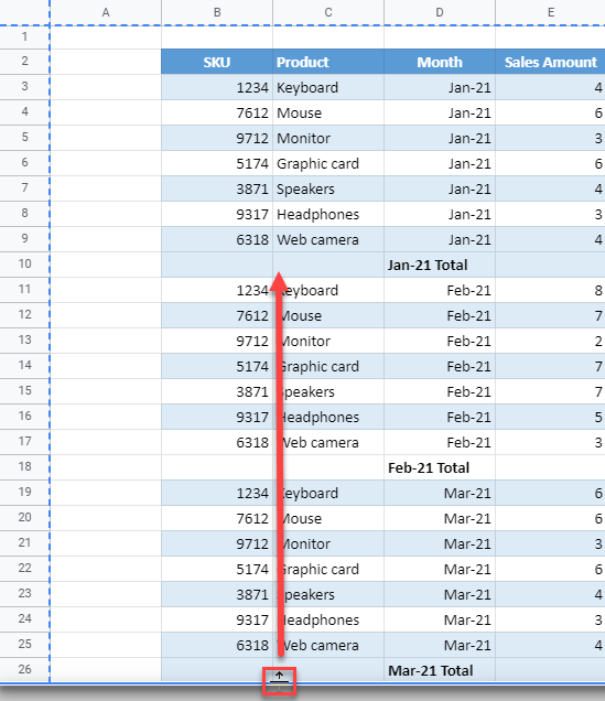 google sheets insert page break 2