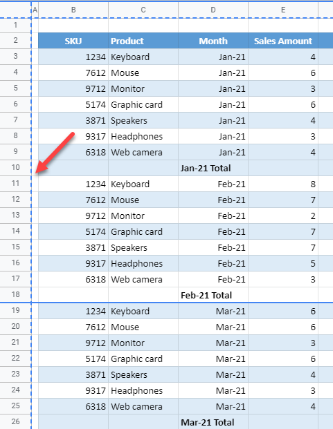 google sheets remove page break 5