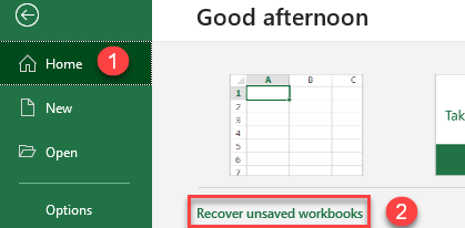 recover unsaved workbooks excel