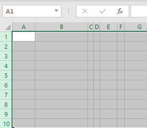 resize row right click height 2a