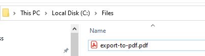 export to pdf file name