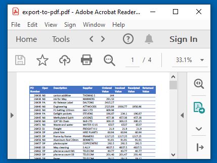 export to pdf intro