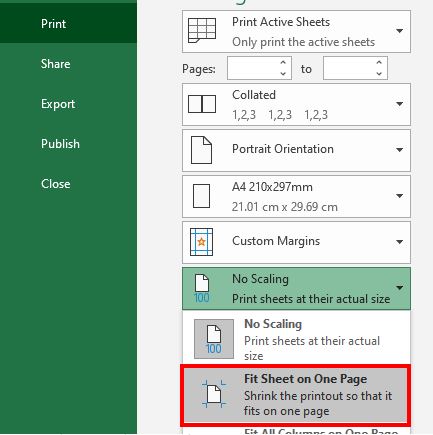 fit sheet fit to one page