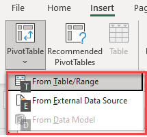 Open Pivot Table Wizard