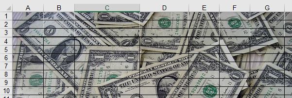 PageSetup Background Money Sheet