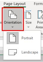 PageSetup OrientationDropDown