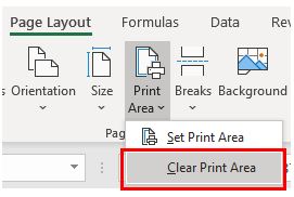 PageSetup PrintArea ClearPrintArea