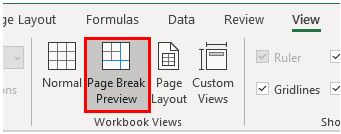 PageSetup PrintArea Ribbon PageBreakPreview