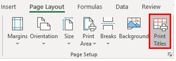 PageSetup PrintTitles Ribbon