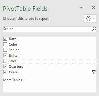 PivotTable Field Options