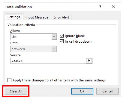 RemoveValidation ClearAll