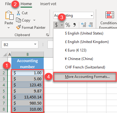 accounting number currency decimal places