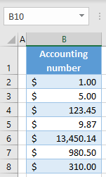 apply accounting number format 2