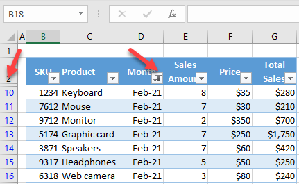 data filter by column 2