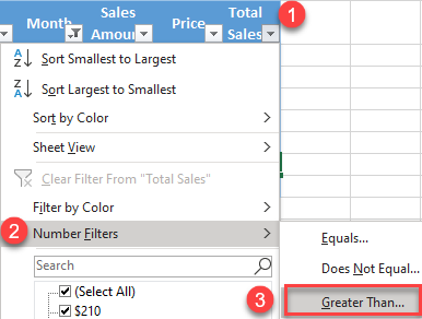 data filter by column 3