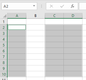 deselect cells final data