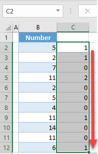 drag formula down 2