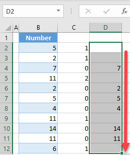 drag if formula down