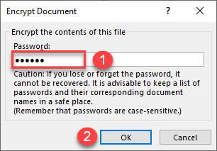encrypt with password info