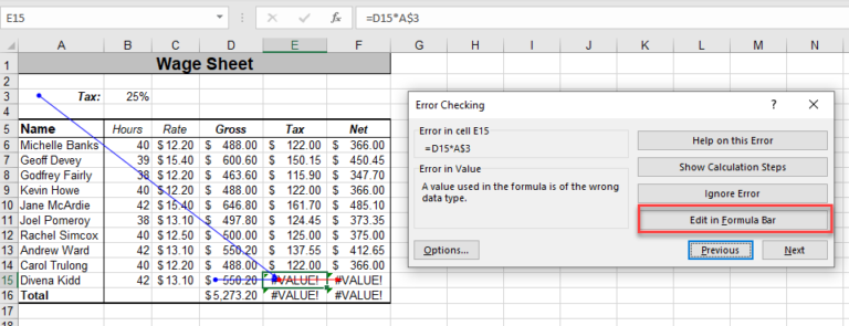 How to Use the Error Checking Command in Excel & Google Sheets ...