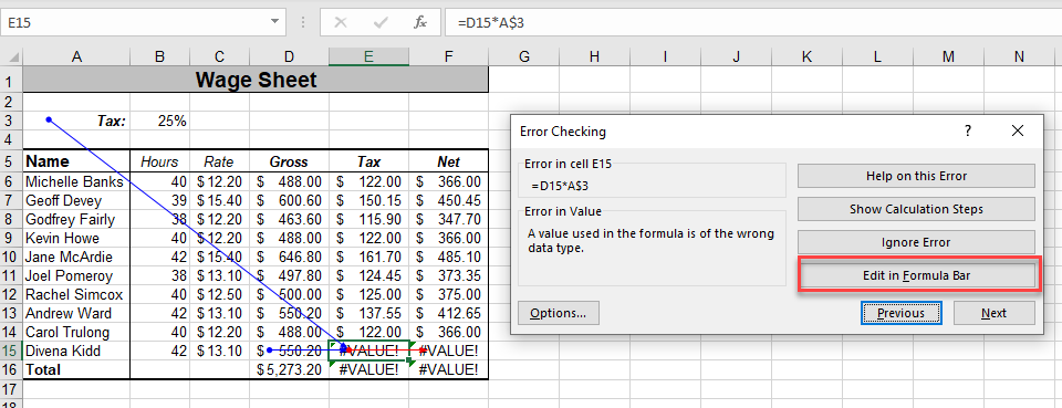 error checking edit in formula bar