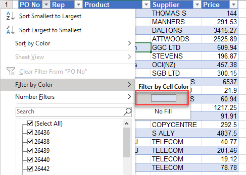 excel copyrows filterbycolor