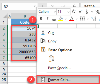 excel format cells