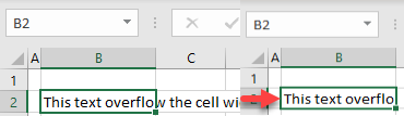 excel hide overflow text in a cell