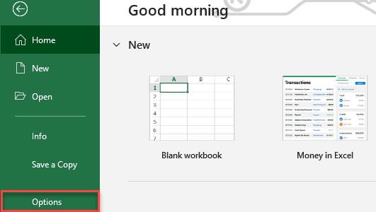 excel options set 2