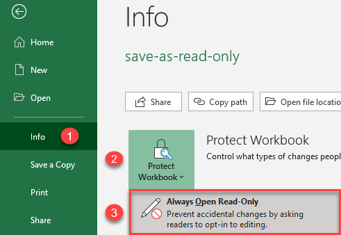 excel protect read only