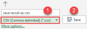 excel save as csv 2