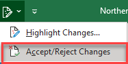 excel trackchanges acceptreject