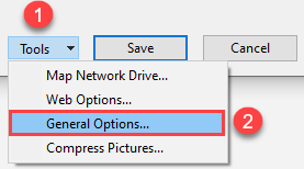 file save general options