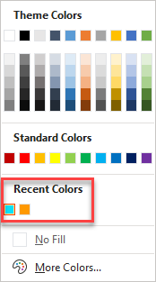 fill color recent colors