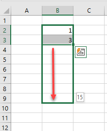 fillhandle fill number pattern