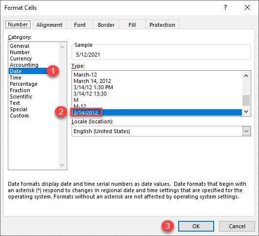 format dates excel 2