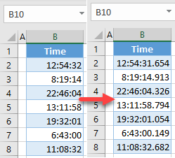 format time milliseconds initial data