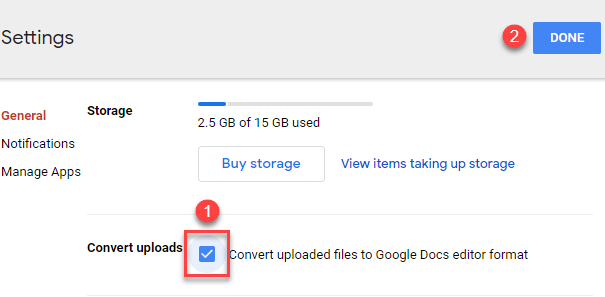 google drive settings 2