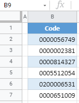 google sheets add leading zeroes 2