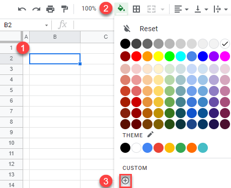 google sheets custom color