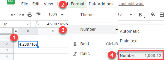 google sheets format as number
