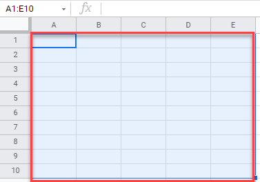 google sheets select print area