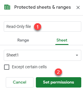 google sheets set permission