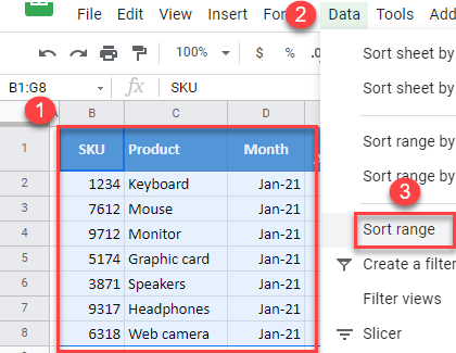 How to alphabetize rows in Google Sheets