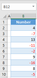 make negative numbers red final data