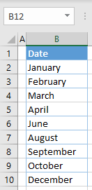 month text sorted by date 1a
