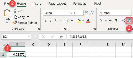 number decrease decimal digits