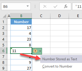 number stored as text sort 1a